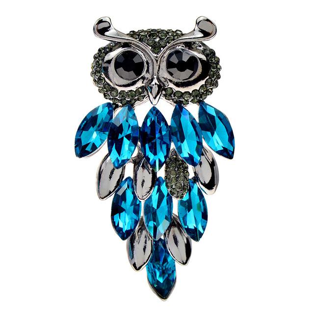 

Броши со стразами и совой для женщин, модная булавка с животными, 2 цвета в наличии, пальто, свитер, ювелирные изделия, новинка высокого качества
