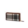 Daks Brown Tartan Check Leather Mixed Zip Long Wallet Dcwa6f210w2