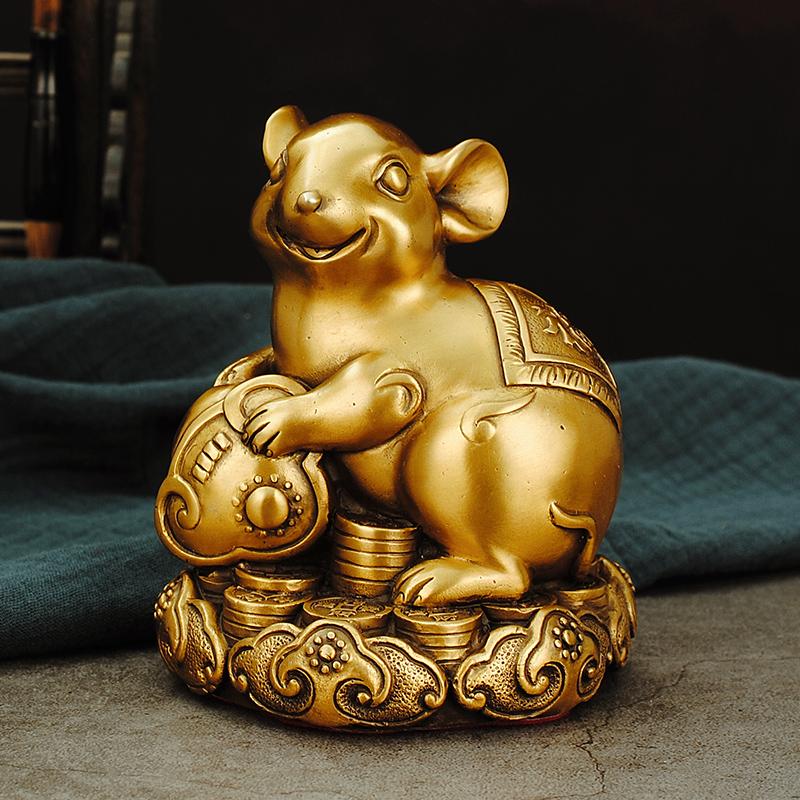 Pure Copper Zodiac Figurines Rat Ox Tiger Rabbit Dragon Snake Horse Sheep Monkey Rooster Dog Pig Animal Blessing Lucky Charms Cr