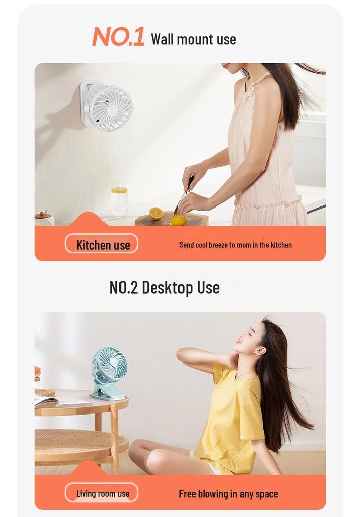USB Rechargeable Mini Stroller Clip Fan: Portable Outdoor Fan