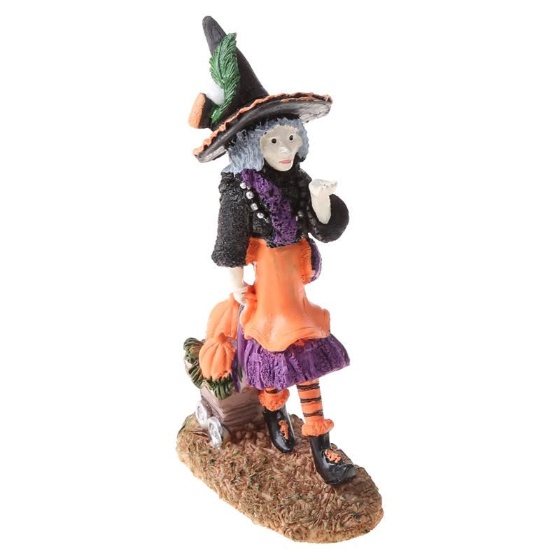Halloween Gift Witch Toy Miniature Resin Garden Statue Desktop Art Crafts X3UC