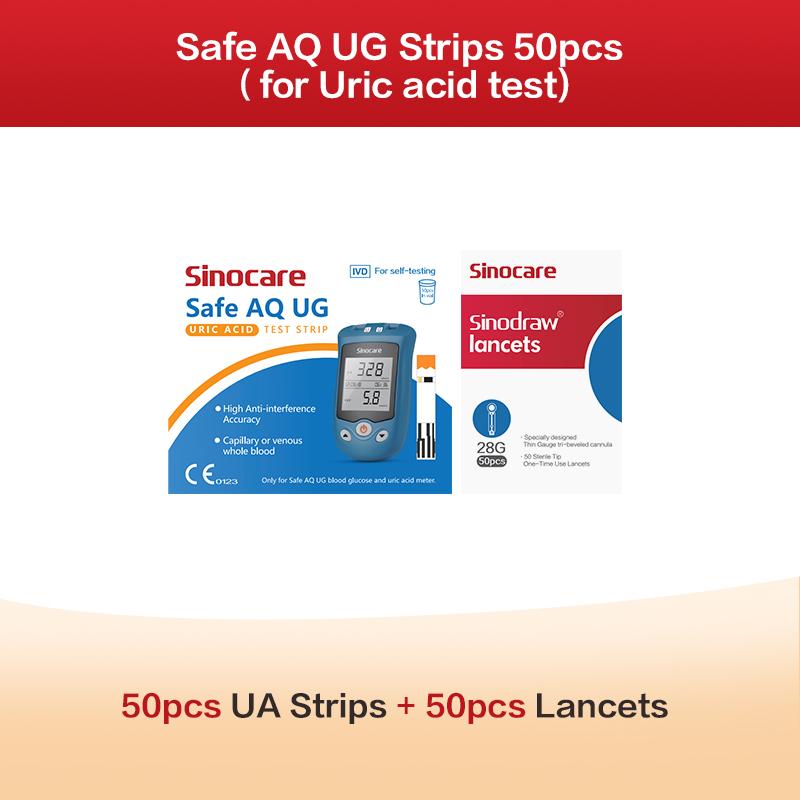 AWP1 Sinocare Safe AQ UG Blood Glucose & Uric Acid Meter or Glucose/ Uric Strips for Diabetics Gout Glucose Meter Multi-package