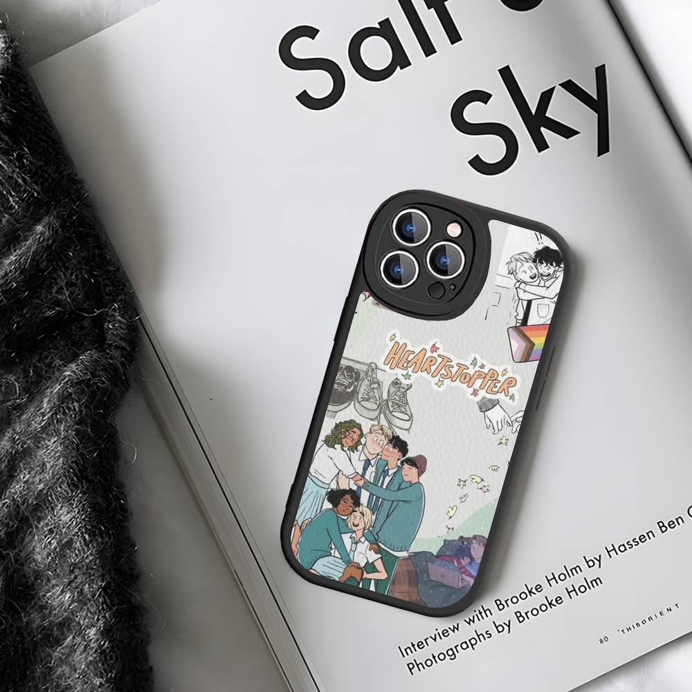 Love Heartstopper Cute Leather Phone Case For IPhone 16 14 15 Pro Plus 13 12 11 Pro Max Silicone Cover
