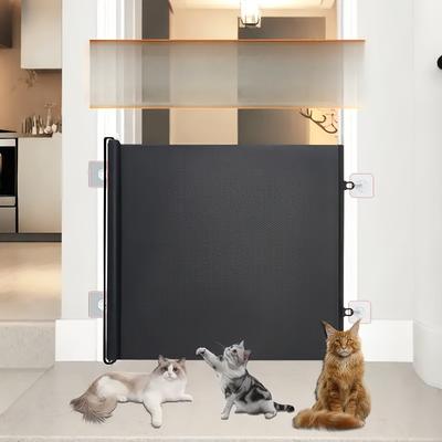 Automatisches Einziehbares Haustiertor - Bohrfrei, PVC Hunde- & Katzen-Sprungbarriere für Treppen, Küche, Schlafzimmertüren, Einfache Montage, Haustiersicherheit, Haustierbarriere