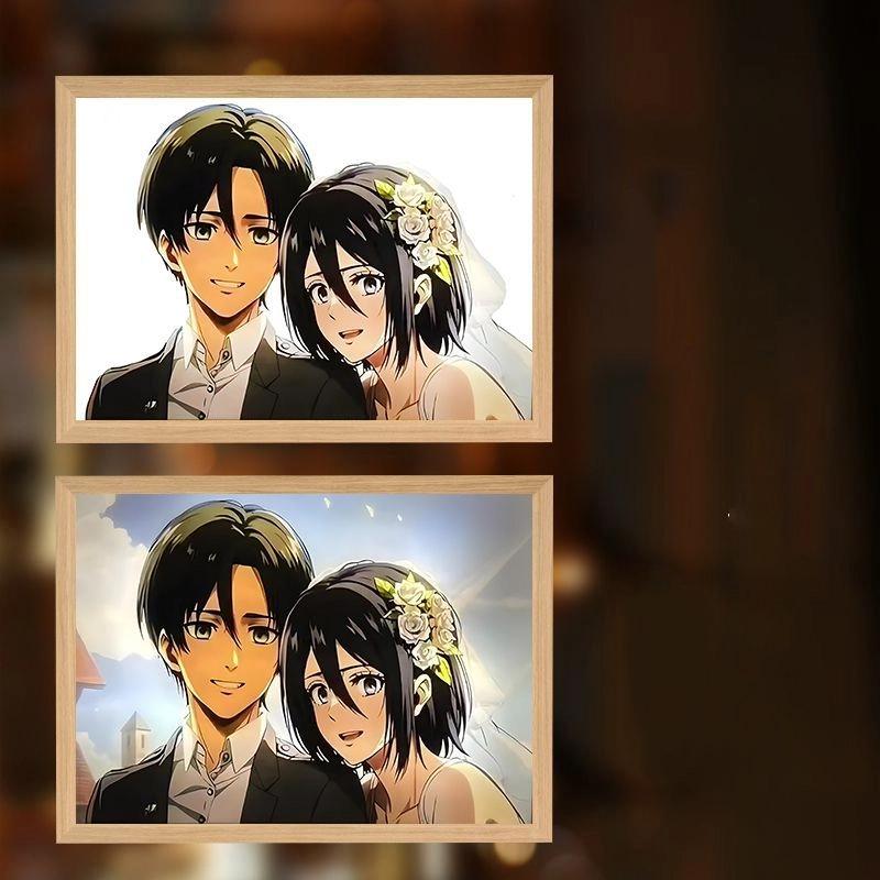 Hot INS Anime Attack On Titan LED Night Light Colorful USB Plug In Three Color Lighting Surprise Desk Lamp Christmas Gift Toy