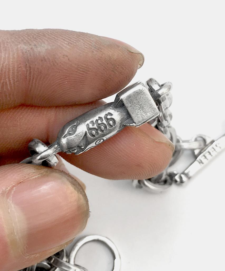 Sheen666 578 Bomber Pendant Silver Bracelet