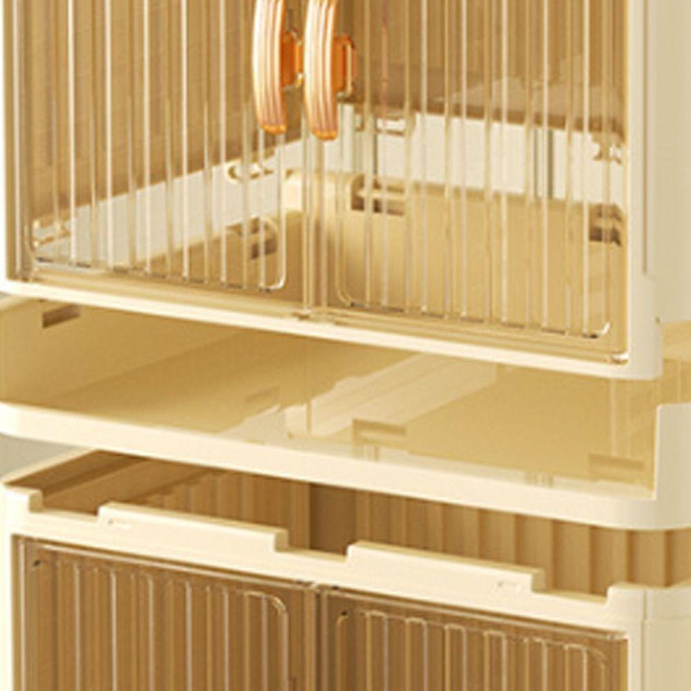 Transparent Cosmetics Storage Box Dust-proof Double Door Storage Box Bedroom