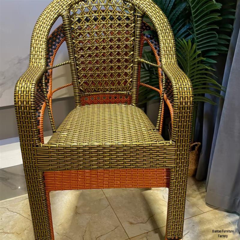 Recliner 2025 Rattan Chair - High Back, 500 Jin Capacity, for Home or Outdoor Dining & Leisure.