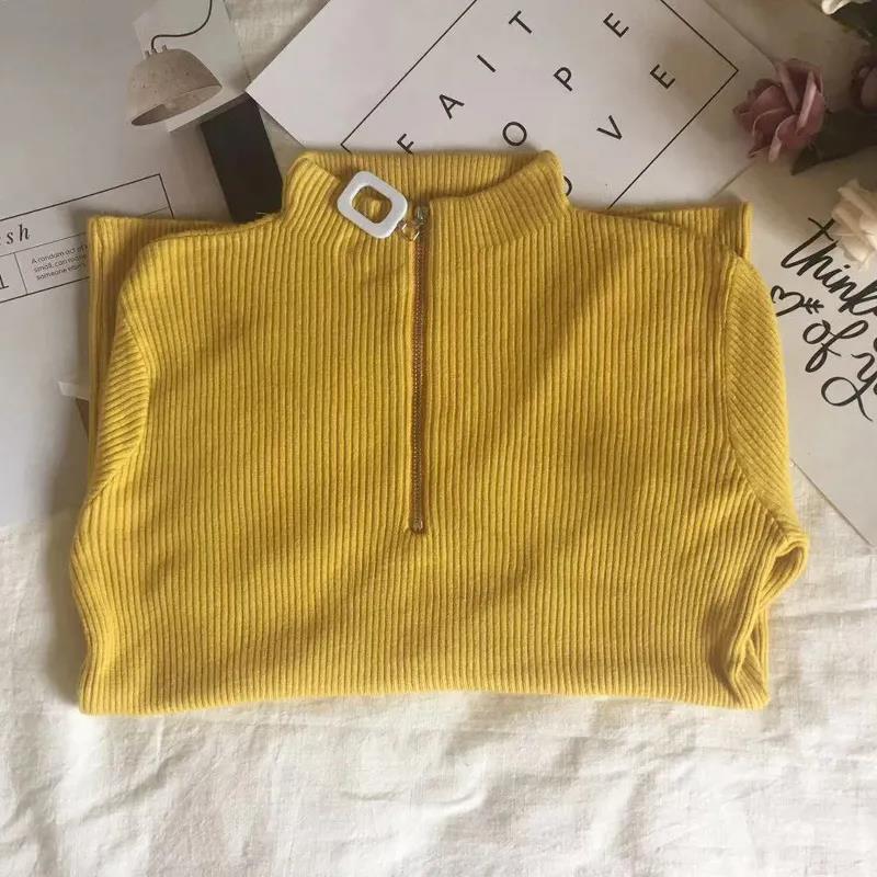 Poloviční rolák Pletená spodní košile Dámské Vnitřní svetr na zip Dámské Westernový styl Univerzální Top Dámské