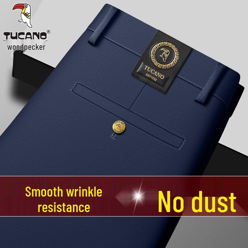 Romon Winter Elderly Men's Thickened Fleece-Lined Casual Cotton Pants