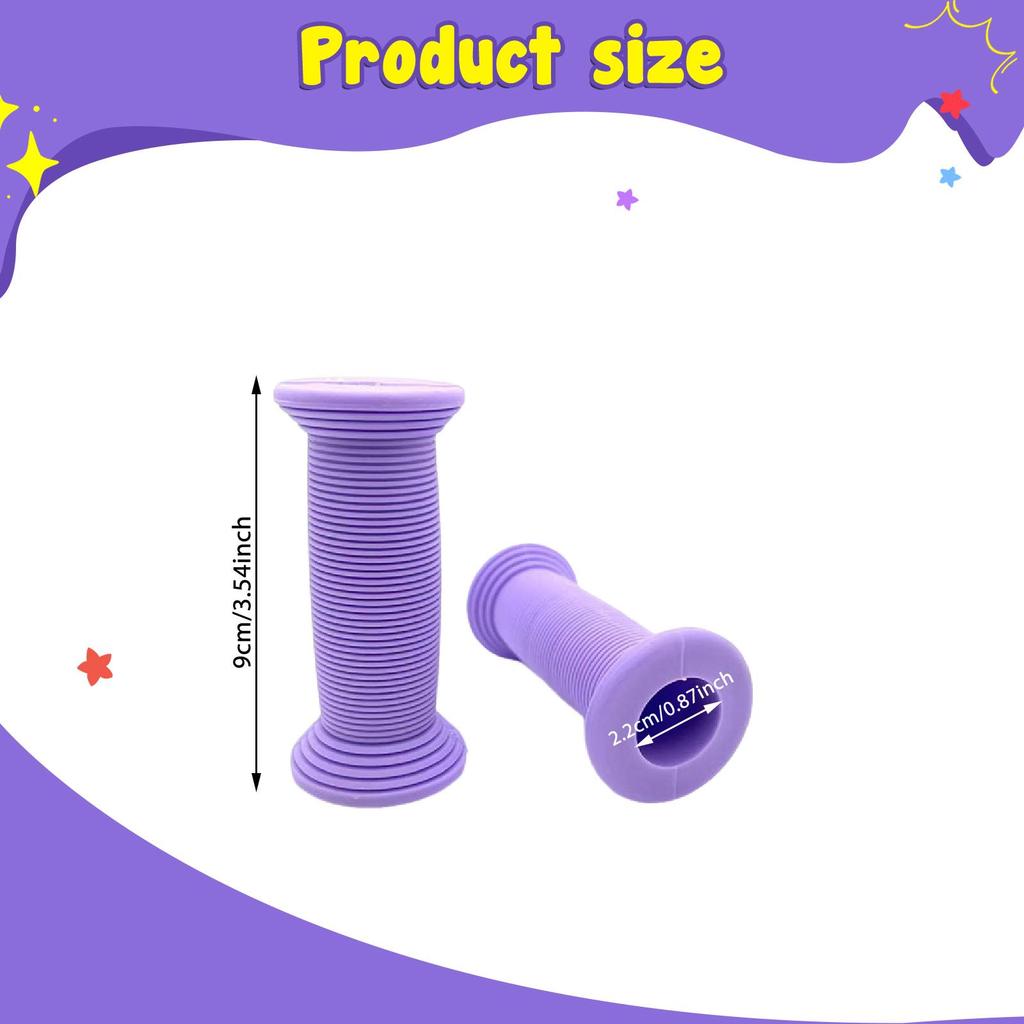2Pcs Kids Bike Handlebar Grips TPE AntiSlip Wear Resistant Riding Accessories for Balance Mountain Bikes Bike Handle Grips