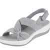 New Autumn and Summer Slope Heel Velcro Fish Mouth Muffin Cross Women's Sandals Large Size Women's Shoes