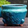 Yixing Zisha Coarse Pottery Flower Pot with Feet: Large Ceramic Succulent Planter for Green Plants & Flowers.