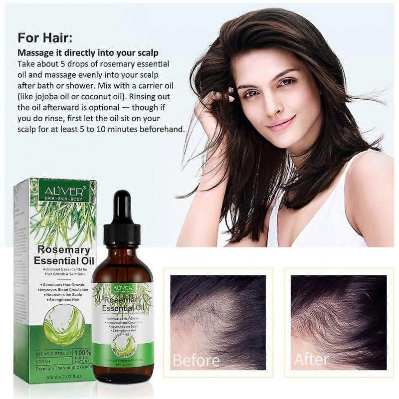 1-3pcs Organic Rosemary Essential Oil For Hair Growth ,100% Natural Nourishes Hair