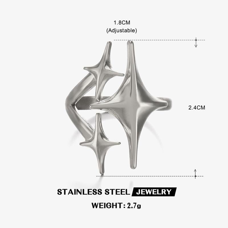 

Stainless Steel Y2K Cross Star Shape Rings for Women Hip Hop Punk Adjustable Couple Rings Minimalist Party Jewelry Gifts