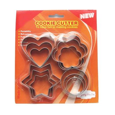 12 Piece Set of Stainless Steel Baking Tools DIY Star Heart Shaped Flower Circle Mold Kitchen Utensils