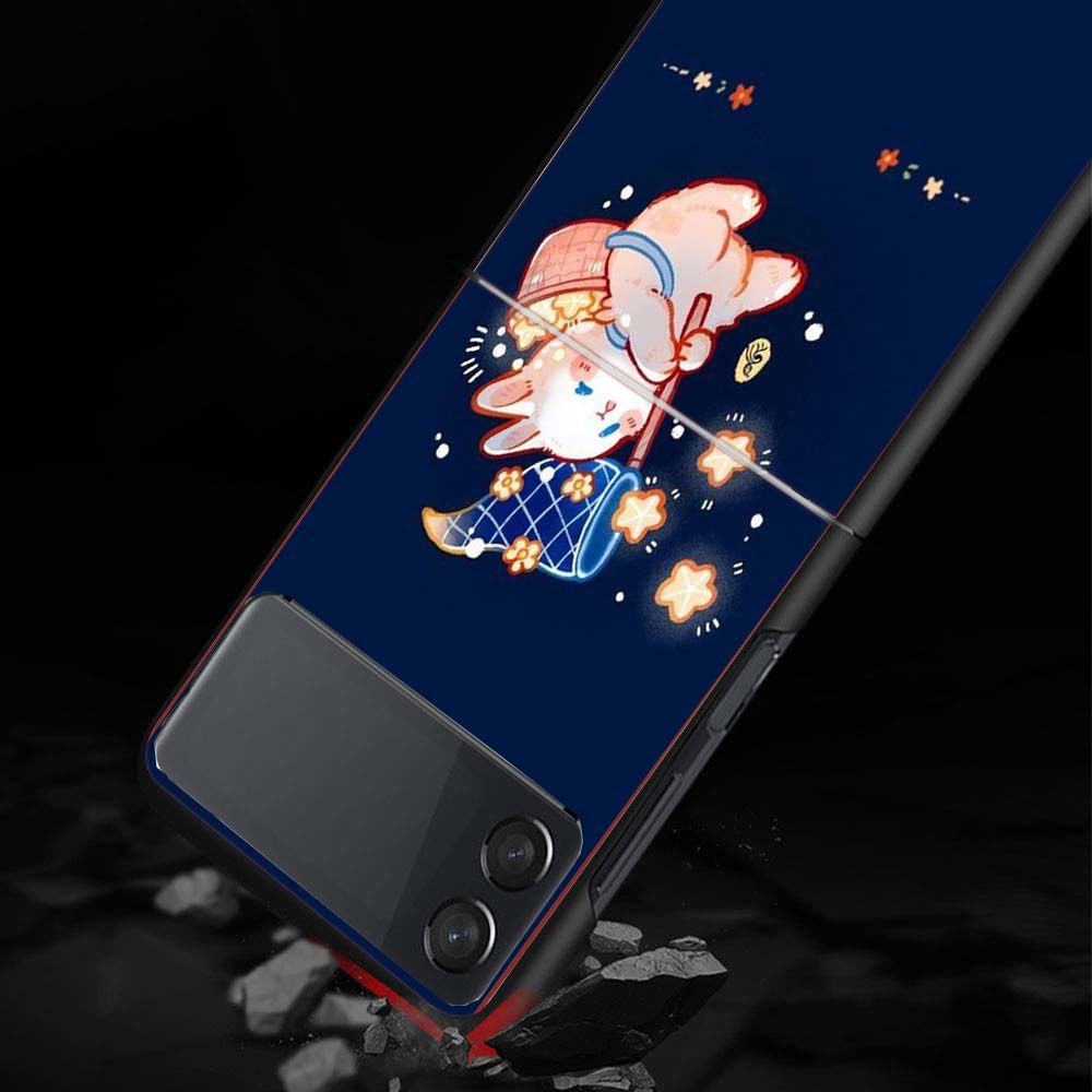 Cartoon Cute Little Rabbit Phone Case For Samsung Galaxy Z Flip 7 6 5 4 3 5G Cover ZFlip7 ZFlip6 ZFlip4 ZFlip5 ZFlip3 Coque Fund