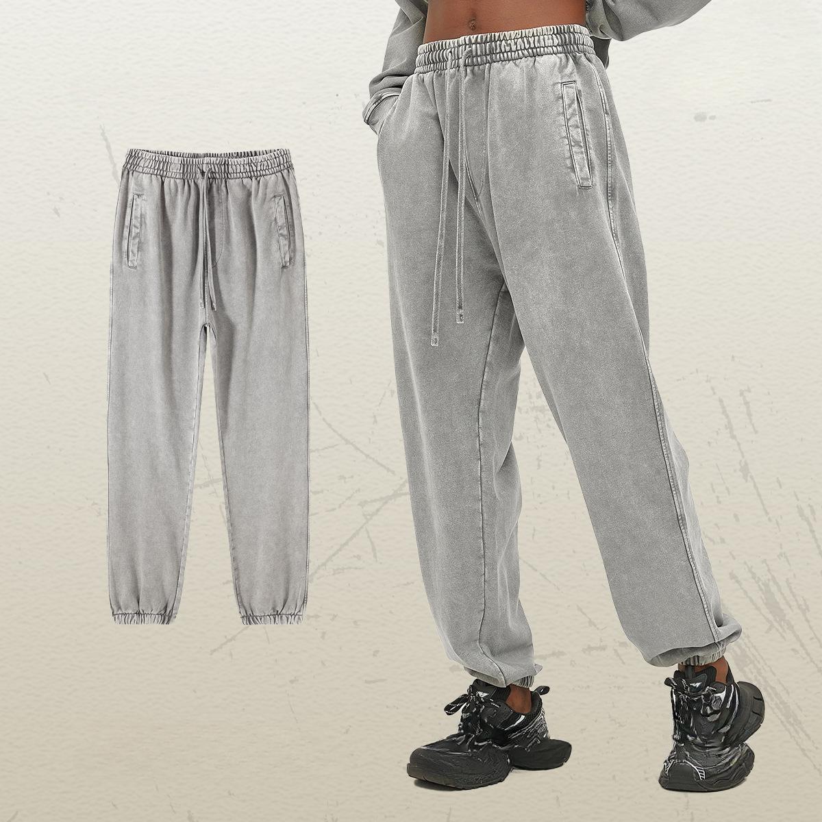 

Уличная модная брендовая потертая свободная мужская потертая вода винтажные мужские брюки повседневные брюки дизайнерская одежда мешковатая XL светло-серый