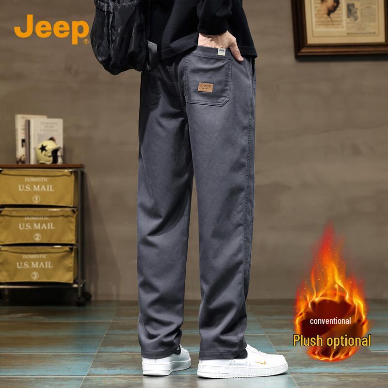 JEEP Men s Tencel Blend Loose Straight Casual Trousers 2XL