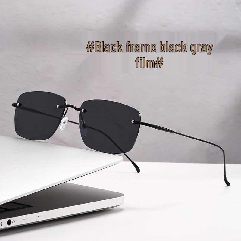 Men s High-End Rimless UV Protection Driving Sunglasses - European  American Style Sunglasses
