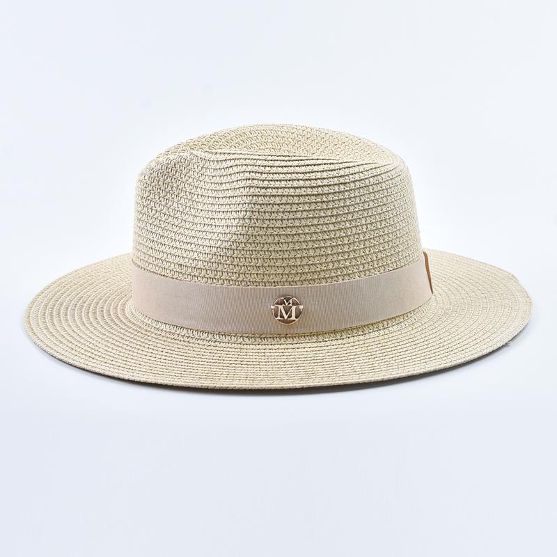 New Panama Soft Shaped Straw Hat for Women Men Summer Beach Sun Hats UV Protection Fedora Hat