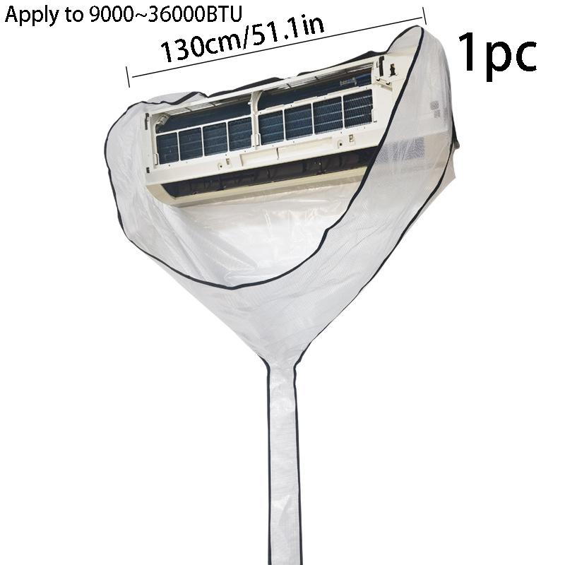 

51.1in Large Air Conditioner Cleaning Cover Kit with Drainage Pipe Summer Cleaner Brush Sprinkler Hanging AC Water Washing Bag 9000 36000BTU