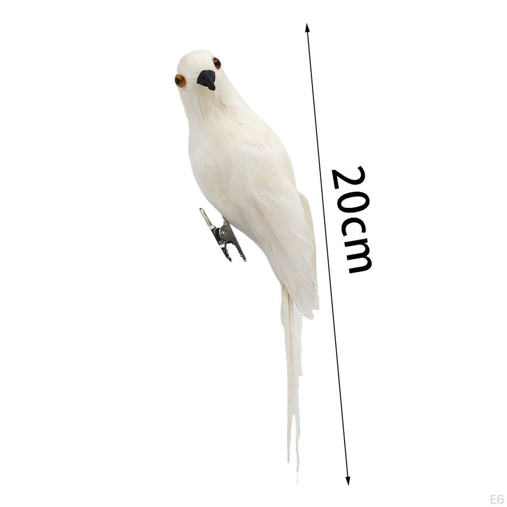 Artificial Birds Photography Props Model Sculpture Statue Feathered Parrot for Outdoor Crafts Porch