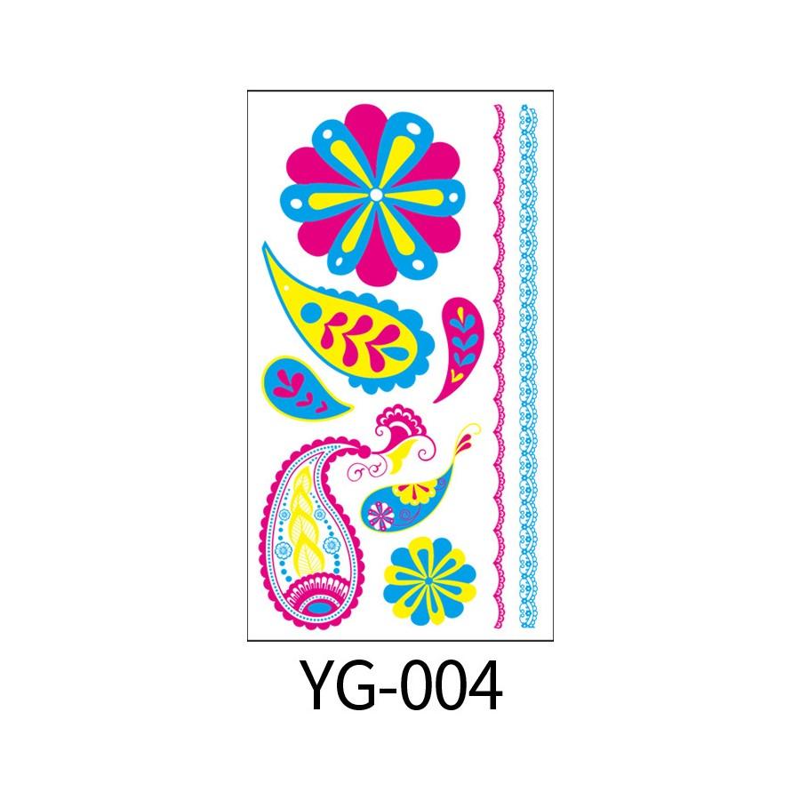 Neon Uv Fluorescent Temporary Tattoo, Waterproof Luminous Fake Tattoo,Bar Ktv Nightclub Makeup Ball