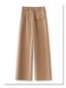 Women's 2025 Beige Wide-Leg High-Waisted Slimming Pants - Spring & Autumn Casual Straight-Leg Trousers