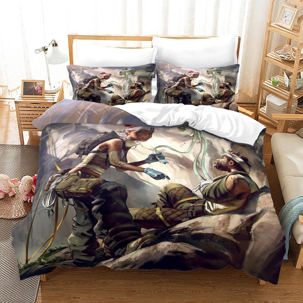 2026 APEX Heroes 3D Cartoon Duvet Cover Soft Skin-Friendly Breathable Bedding Set with Zipper for Kids Boys Girls Bedroom Decor