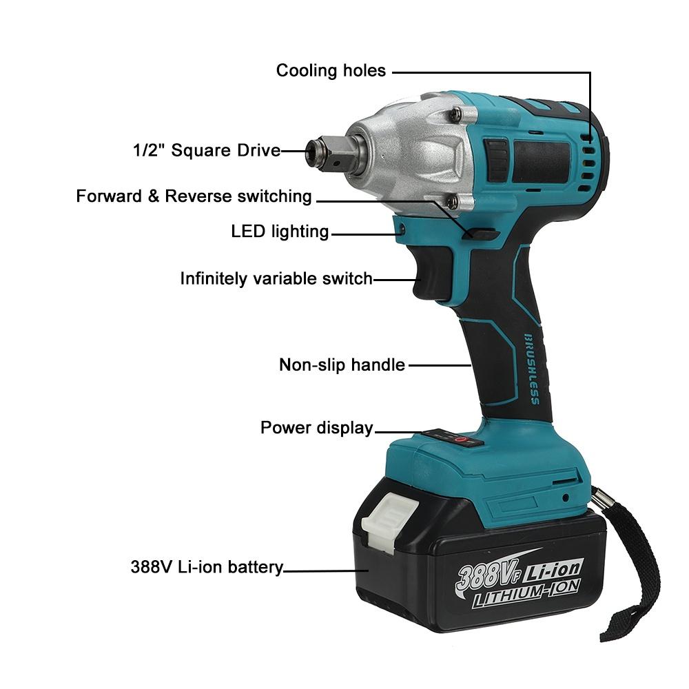 388VF 125mm 800n.m Cordless Grinder Grinding Machine for 18V Battery