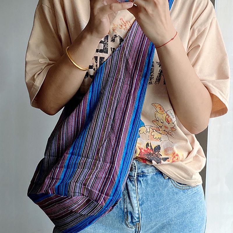 Vintage Printed Women's Shoulder Crossbody Bag New Popular Large Capacity Minimalist Contrast Color Tote Bag