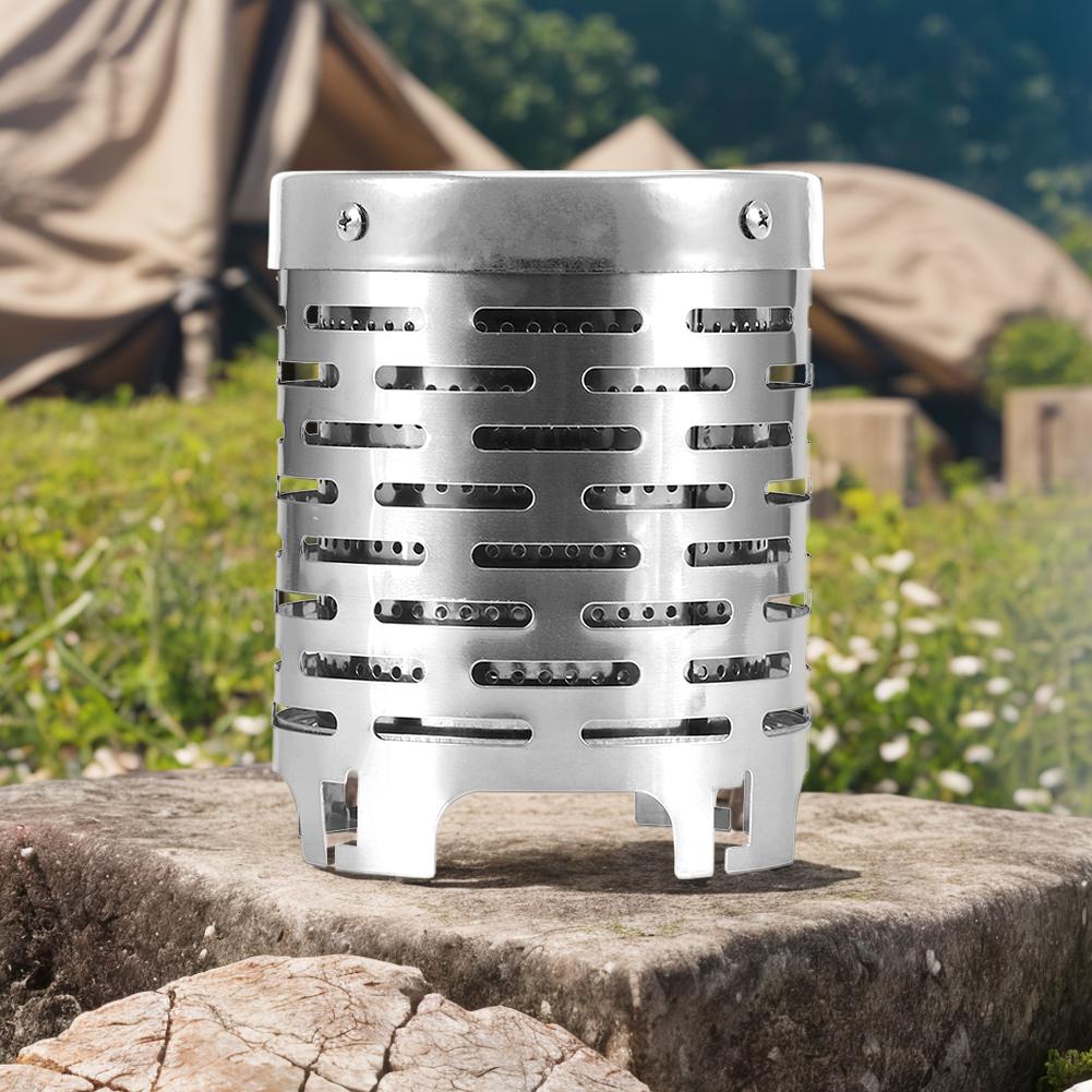 Camping Mini Heater Stainless Steel Portable Warmer Heating Cover Camping Stove Warming Stove Hood for Outdoor Camping