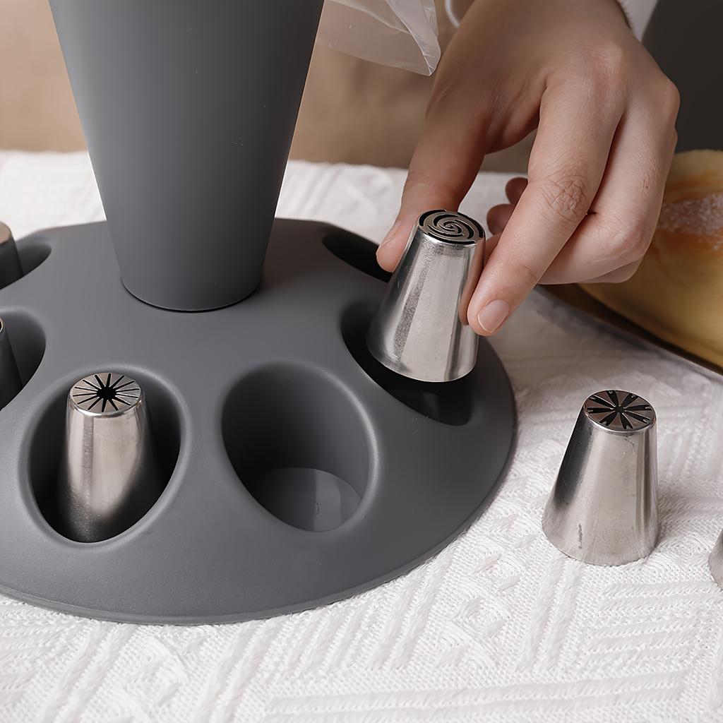 Baking Tools Piping Nozzle Set Stainless Steel Cake Icing Tips With Holder For Decorating