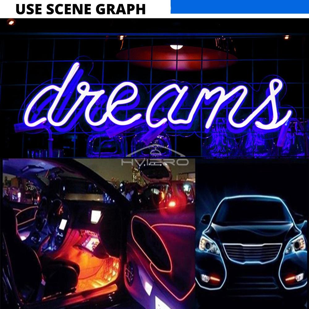 1M/2M/3M/5M Cars Interior Lighting LED Strip Decoration Garland Wire Rope Tube Line Flexible Neon Lights Bar USB Drive Dome Lights 6