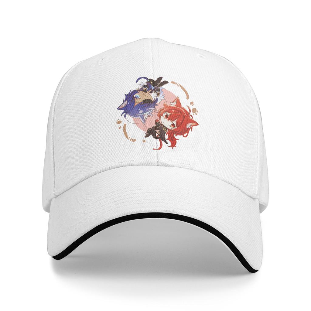 Genshin Impact Cute Geo Slime Baseball Cap Retro Anime Game Sandwich Hats Unisex Style Polyester Dad Hat Sport