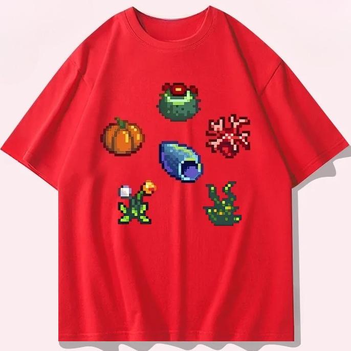 Stardew Valley ar īsām piedurknēm T-krekls vīriešiem 2025 jauns vasaras pikseļu stila pusaudžu apģērbs
