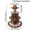 Unique Cowboy Wheel Shape Paper Cake Stand Western Style 3 Tier Cake Stand for Parties and Events with Easy Assembly