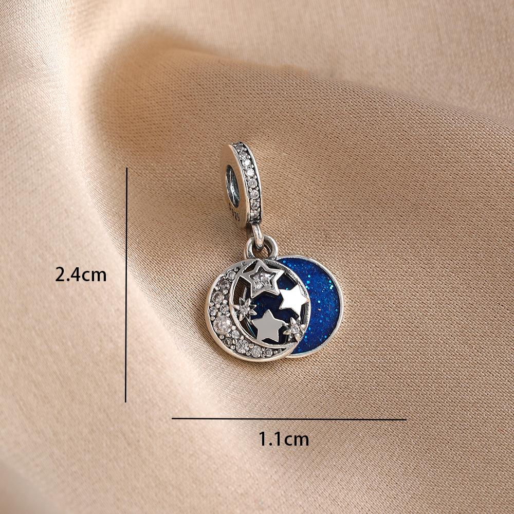 Blue 925 Silver Dolphin Octopus Turtle Swallow Pendant Bead, Suitable for European Bracelet DIY Women's Jewelry Accessories