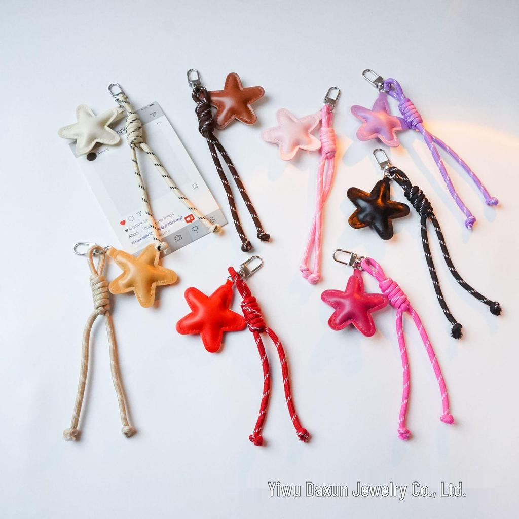 Cartoon Star & Heart Keychain Pendant – Cute Bag Charm & Small Gift