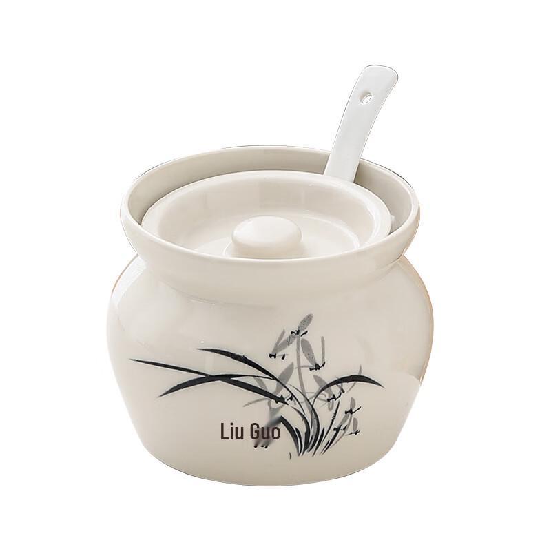 Ruhan 450ml Ceramic Stew Pot with Spoon (2-pack)