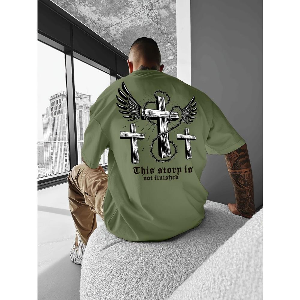 Summer Fashion Letter Cross Print T Shirt Men Short Sleeves Harajuku Street Fashion T-shirt Man Women Summer Tops