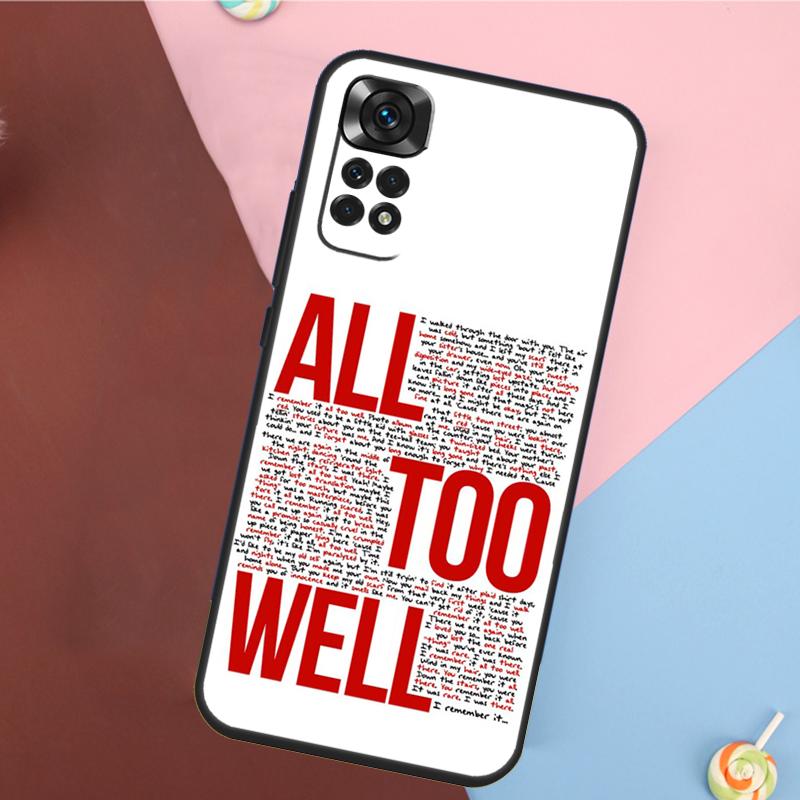 All Too Well Lyrics Cover For Xiaomi Redmi Note 13 Pro 14 12 11 9 10 9S 10S 11S 12S Redmi 10C 12C 13C 14C Case