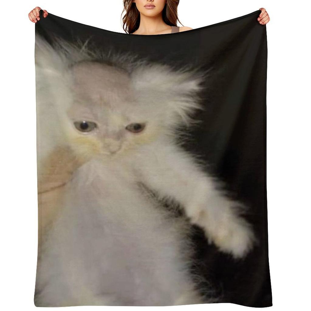bald cat meme Throw Blanket for babies Large Shaggy Blankets Sofas Of Decoration Blankets