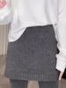 Dunkelgrauer Strick-Kaschmir A-Linien Bodycon Midi-Rock für Damen - Vielseitiger Kurzer Rock für Herbst/Winter 2025