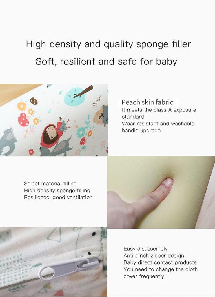 Soft Padded Bed Rail Guard for Children's Crib, Baby Safety Rail Protection