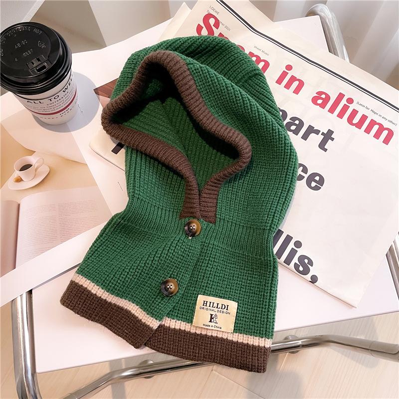 

Balafak magic hat scarf knitted fashion winter warm scarf solid color matching wool hat Tile width 29cm high 45cm