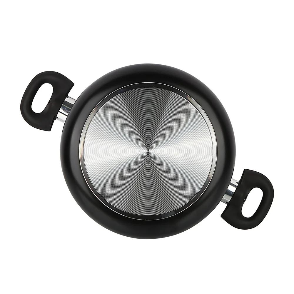 5-Quart Non-Stick Aluminum Dutch Oven with Glass Lid Lightweight Dishwasher Safe Tempered Glass Lid Riveted Handle Even Heating