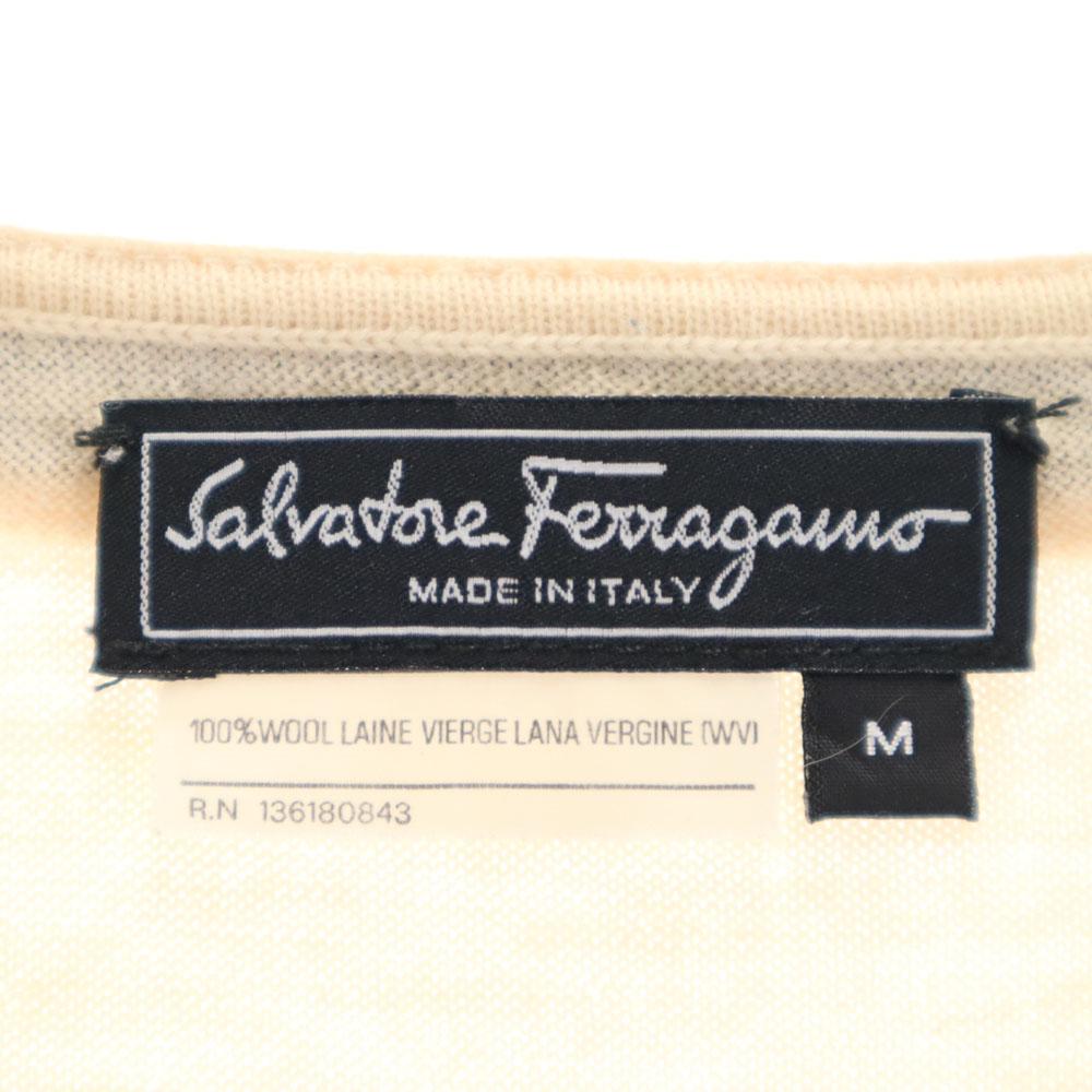 Salvatore Ferragamo Five-quarter sleeve knit M beige sweater Women Used