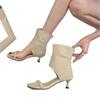 2025 new French niche trousers boots high heel cool boots women's summer stiletto sandals medium heel Roman women's shoes